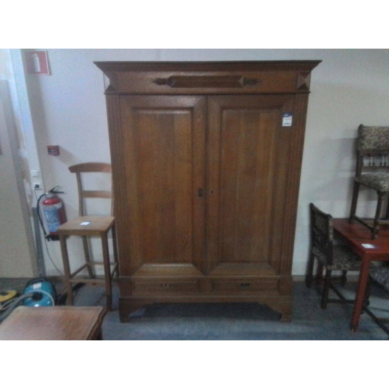 PENDERIE 1900 CHENE DEMONTABLE 2 PORTES 2 TIROIRS