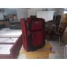 VALISE TROLLEY TISSU ROUGE 37X33X54