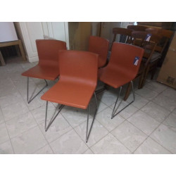 SERIE DE 4 CHAISES CUIR...