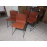 SERIE DE 4 CHAISES CUIR TERRA COTTA 