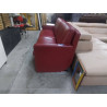 CANAPE 2 PLACES LEOLUX CUIR BORDEAUX 