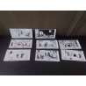 8 CARTES AVEC DECALCOMANIES TINTIN CHA CHA RAMA