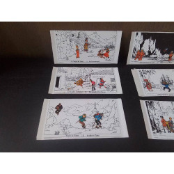 8 CARTES AVEC DECALCOMANIES TINTIN CHA CHA RAMA