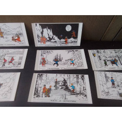8 CARTES AVEC DECALCOMANIES TINTIN CHA CHA RAMA