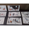 8 CARTES AVEC DECALCOMANIES TINTIN CHA CHA RAMA