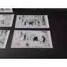 8 CARTES AVEC DECALCOMANIES TINTIN CHA CHA RAMA