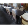 SERIE DE 6 CHAISES CERUSEES ASSISE TISSU ROUGE