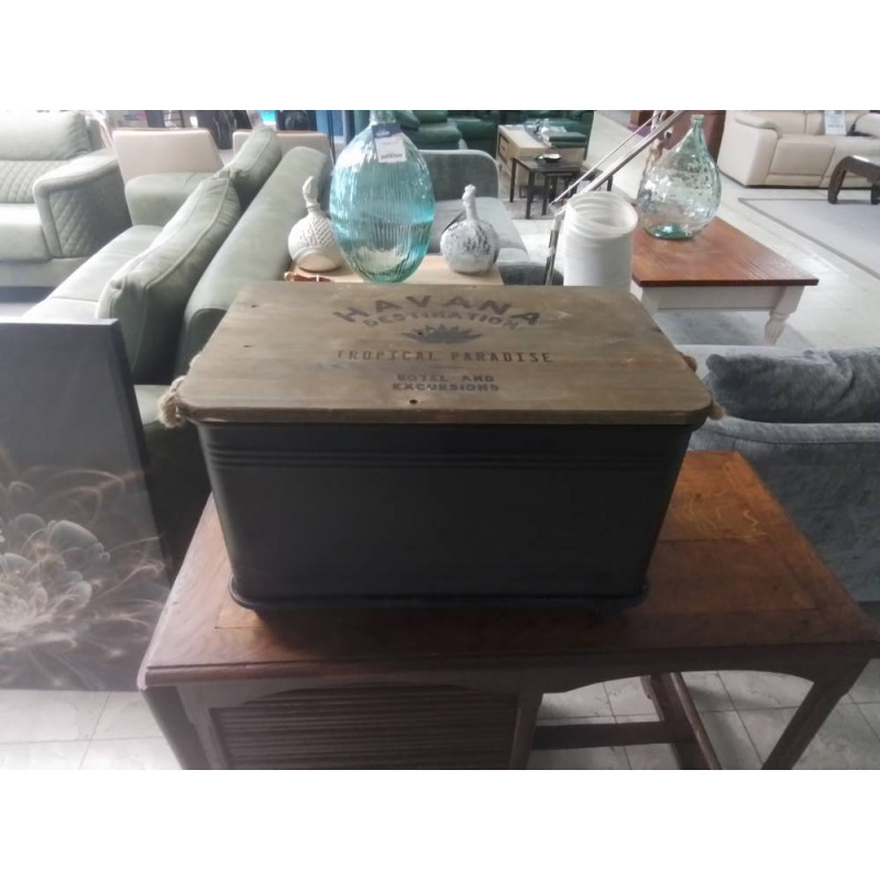 COFFRE DE RANGEMENT METAL ET BOIS