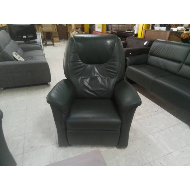 FAUTEUIL RELAX ELECTRIQUE AVEC LIFT CUIR VERT 