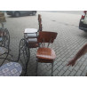 SERIE DE 6 CHAISES DE CUISINE FORMICA BRUNE