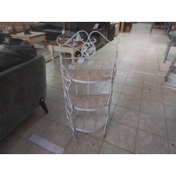 ETAGERE BASSE EN METAL BLANC
