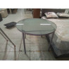 TABLE DE CUISINE RONDE METAL ET VERRE