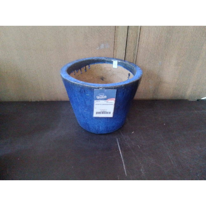 CACHE POT CERAMIQUE BLEUE