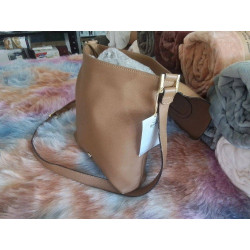 SAC BANDOULIERE DELVAUX LOUISE BAUDRIER CUIR COGNAC 28X30