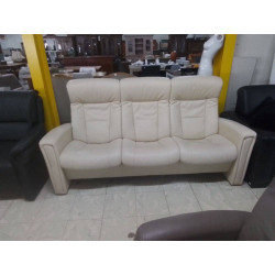 CANAPE 3 PLACES CUIR BEIGE...