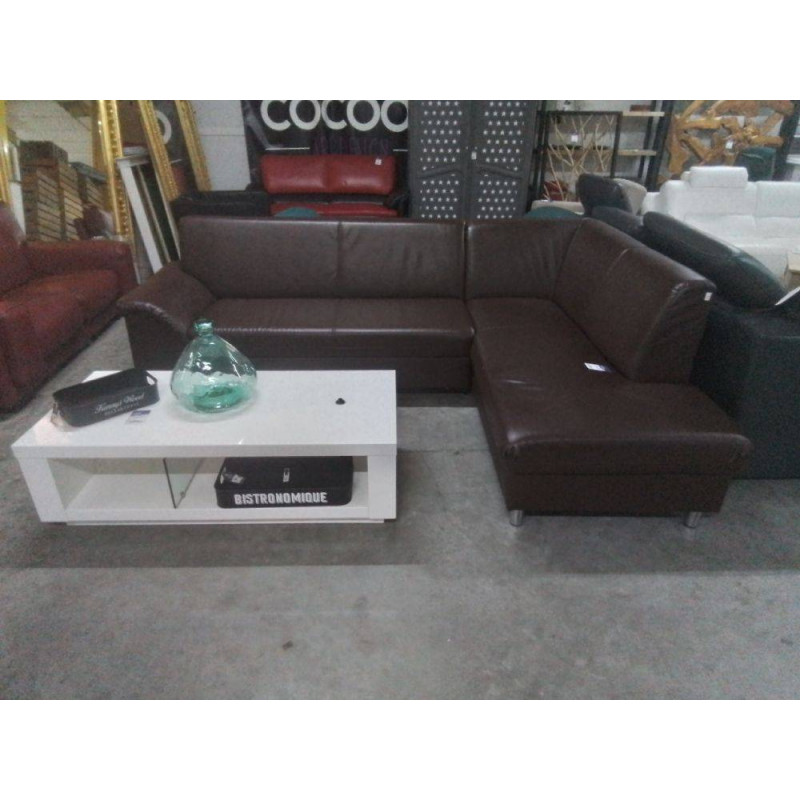 SALON D ANGLE CONVERTIBLE LIT SKAI MARRON