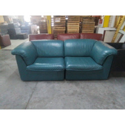 CANAPE 2 PLACES CUIR VERT