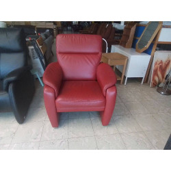 FAUTEUIL CLUB CUIR ROUGE 