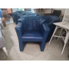 FAUTEUIL CLUB SIMILI CUIR BLEU LA PIECE