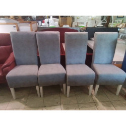 SERIE DE 4 CHAISES TISSU GRIS
