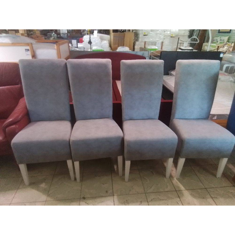 SERIE DE 4 CHAISES TISSU GRIS