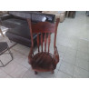 CHAISE DE NOURRICE CHENE SCULPTE ASSISE CUIR