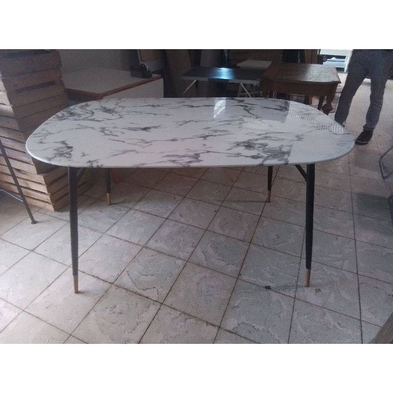 TABLE DE SALLE A MANGER MODERNE EFFET MARBRE