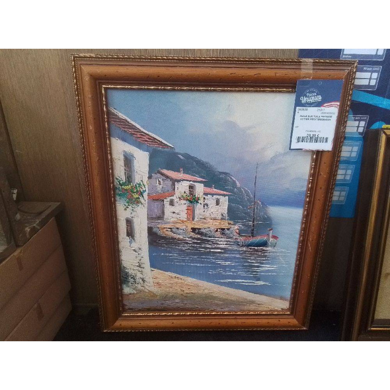 HUILE SUR TOILE PAYSAGE COTIER MEDITERRANEEN