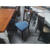 SERIE DE 6 CHAISES CHENE ASSISE TISSU BLEU