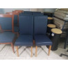 SERIE DE 6 CHAISES SIMILI CUIR BLEU 