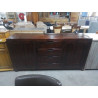DRESSOIR MODERNE BOIS EXOTIQUE FONCE 4 PORTES 4 TIROIRS 180X48X90