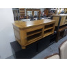 MEUBLE TELE BAS PLACAGE CHENE CLAIR 1 PORTE COULISSANTE 134X50X51