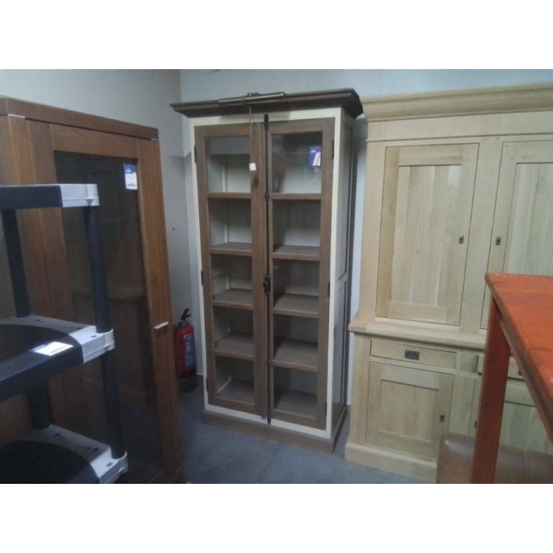 BIBLIOTHEQUE VITREE 2 TONS 2 PORTES 110X50X217