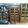VITRINE EN PIN 2 PORTES 1 TIROIR 109X42X201