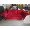CANAPE 3 PLACES VELOURS ROUGE 