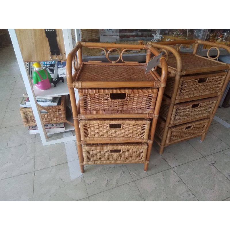 MEUBLE BAS 3 TIROIRS ROTIN