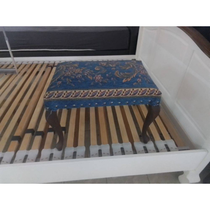 TABOURET TISSU BLEU 