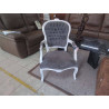 FAUTEUIL STYLE LOUIS XV BLANC ET GRIS