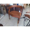 SIEGE DE BUREAU ANCIEN CHENE ET CANNAGE DECOR TETE DE LION