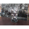 VASE EN VERRE AVEC BOULES EN METAL