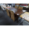 TABLE RECTANGULAIRE BOIS EXOTIQUE 1 TIROIR 160X91