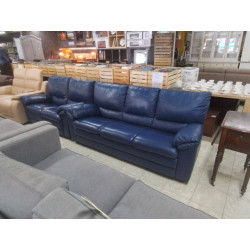 SALON 3+2 CUIR BLEU 