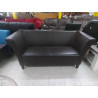 CANAPE 2 PLACES MONTEL CUIR NOIR 1 TROU 
