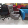 FAUTEUIL RELAX PIVOTANT CUIR GRIS 