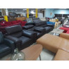 SALON 2+1+1 CUIR BRUN FONCE 