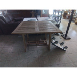 TABLE DE JARDIN EN TECK  120/180 X 120 X 75