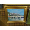 HUILE SUR TOILE VUE DE NAMUR SIGNEE CADRE DORE