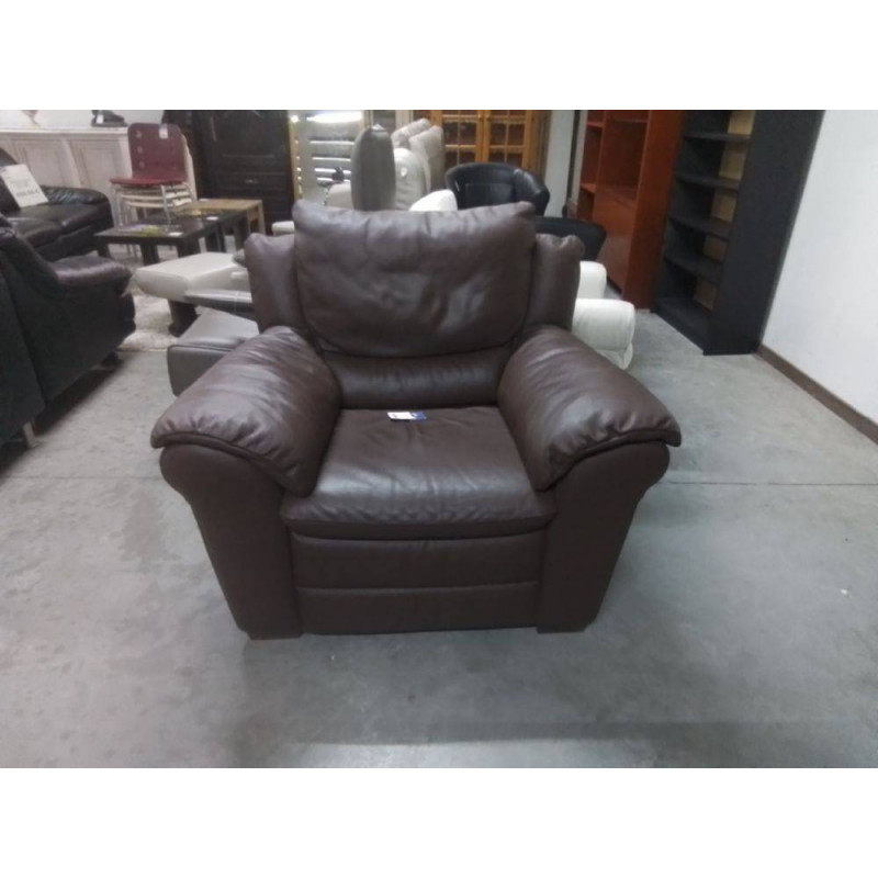 FAUTEUIL CLUB CUIR BRUN ITALSOFA