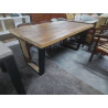 TABLE RECTANGULAIRE BOIS MASSIF PIEDS EN ACIER