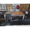 TABLE RECTANGULAIRE BLANCHE DESSUS PIN